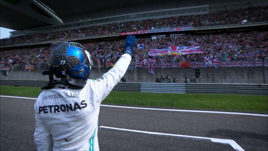 Bottas takes pole in China for F1's 1000th race