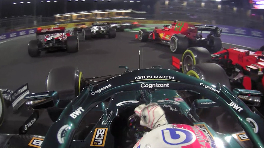 2021 Saudi Arabian Grand Prix: Vettel moves up the field in race restart