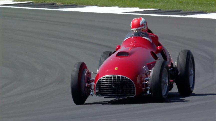 2021 British Grand Prix: Leclerc drives historic Ferrari 375F1 at Silverstone