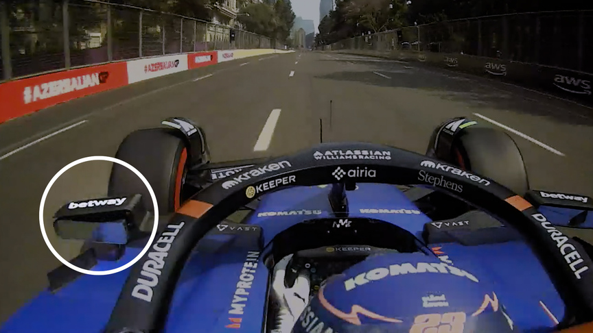 2025 Azerbaijan GP FP1: Albon loses his mirror in first practice