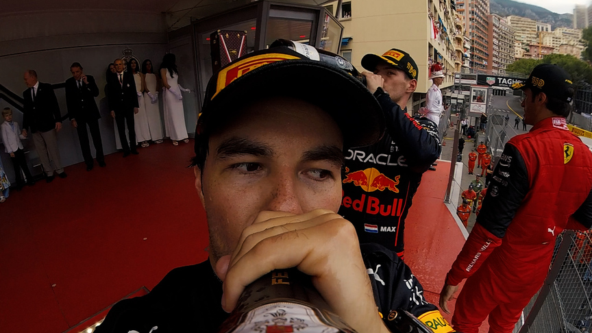 2022 Monaco Grand Prix: Celebrate Pérez's win with 'champagne cam' shot