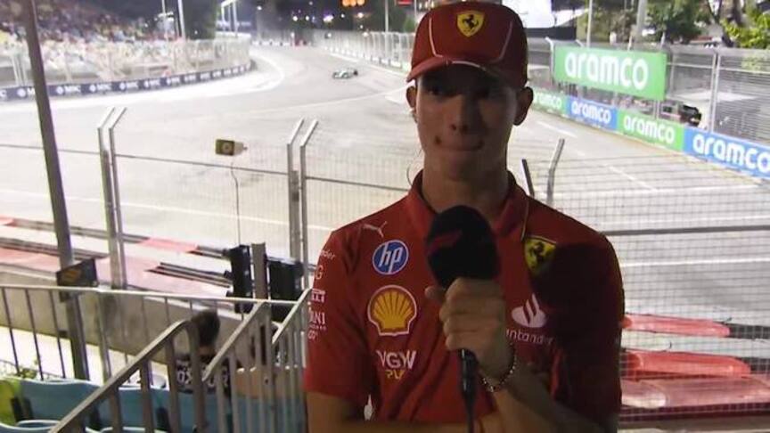 2024 Singapore GP FP2: Ollie Bearman tries his hand at trackside reporting