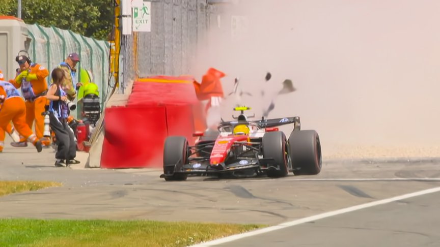 2026 Belgian Grand Prix FP3: Hamilton crashes into the barriers at Turn 13