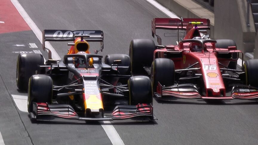 British GP: Verstappen wins pit lane duel with Leclerc, but loses out on track