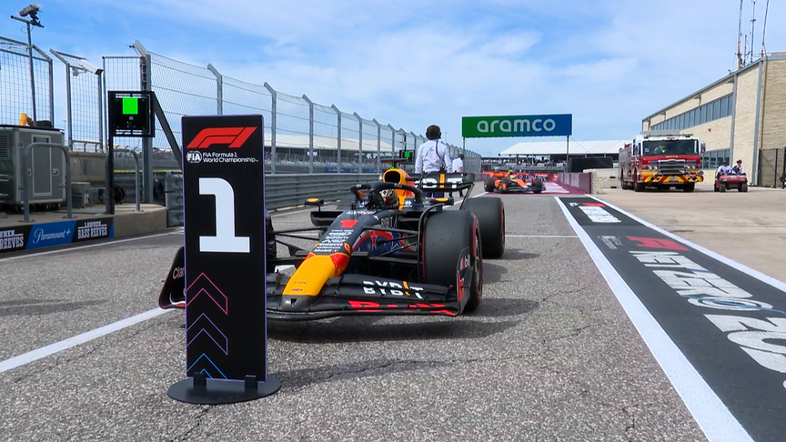 2023 United States GP Sprint Shootout: Max Verstappen crosses the line to seal pole for the Sprint