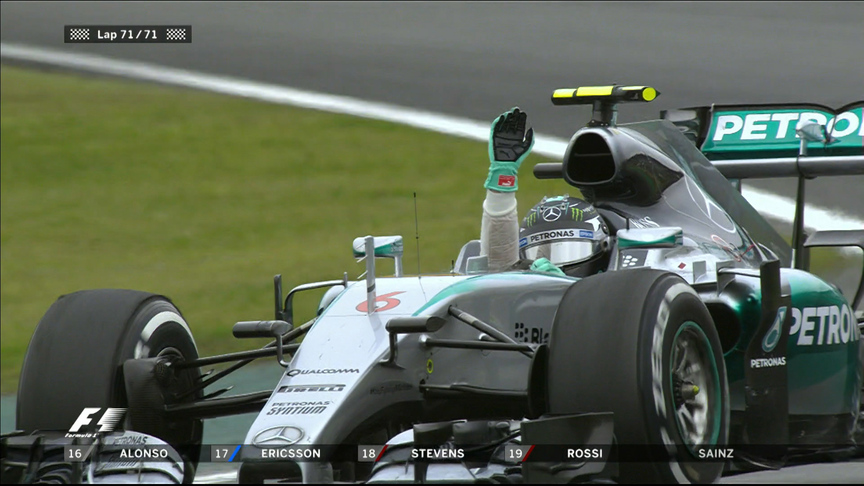 Rosberg takes the chequered flag in Brazil