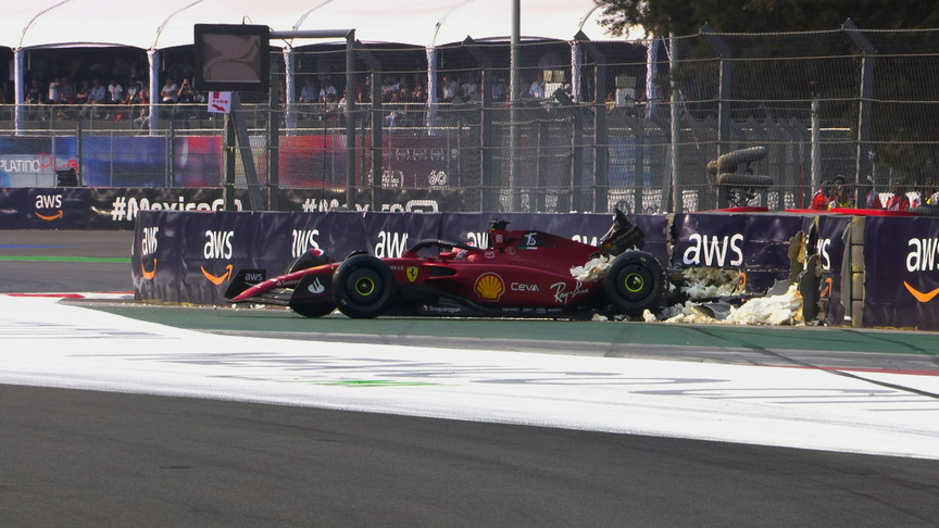 2022 Mexico City GP FP2: Charles Leclerc brings out red flags with Turn 7 crash in second practice