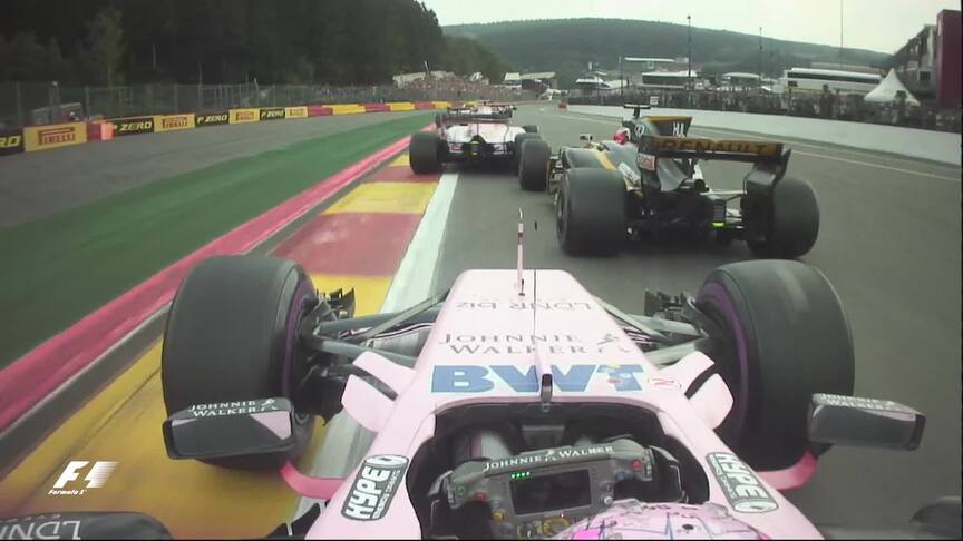 Best Overtakes 2017 - Ocon v Hulkenberg v Perez, Belgium