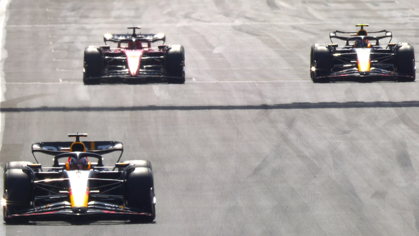2023 Azerbaijan Grand Prix: Perez takes Leclerc for P2 at Turn 1