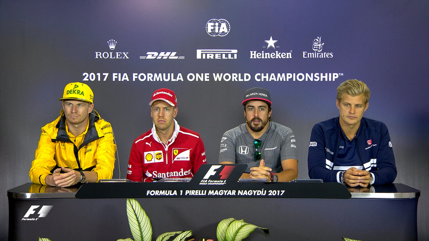 Drivers face the press in Hungary