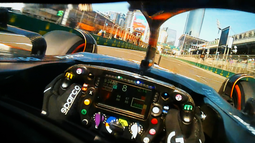 VISOR CAM: Ride onboard with Norris at Baku Street Circuit