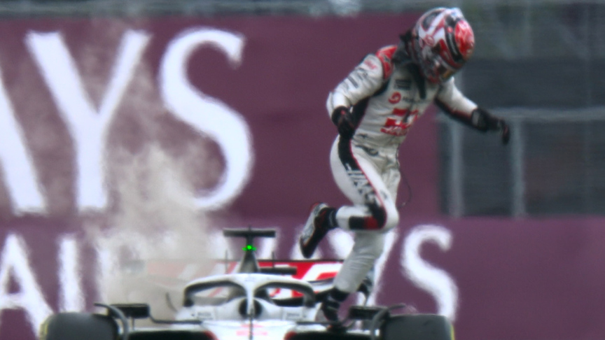 2023 British Grand Prix: Fire on Magnussen’s Haas triggers Safety Car on Lap 34