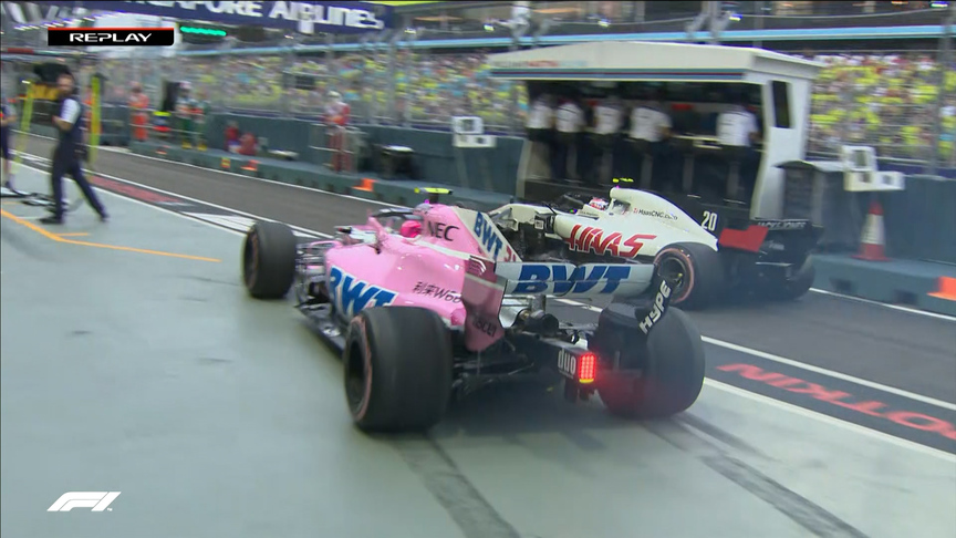 FP3: A close call for Ocon in the pit lane