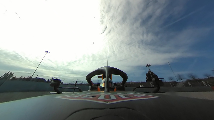 360: Max Verstappen spins into gravel